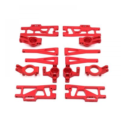 GFEJVDBI Metal Upgrade Retrofit C-seat Steering Cup Swing Arm Set 7 Pieces Compatible with 104009 12401 12402 12403 12404 12409 RC Car Parts(Red)