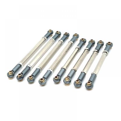 Adjustable Chassis Linkage Metal Upgrade Compatible with 1/12 Scale MN128 Compatible RC Car Parts(Dark Grey)