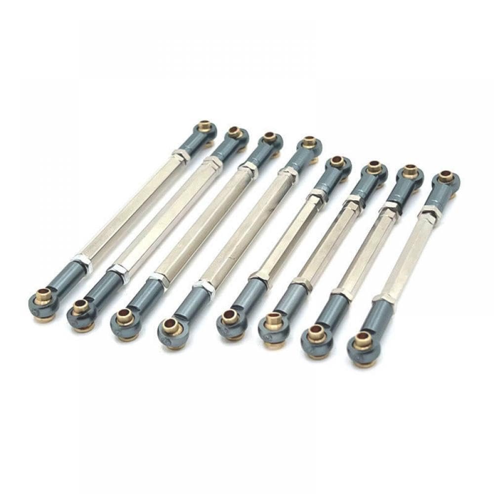 Adjustable Chassis Linkage Metal Upgrade Compatible with 1/12 Scale MN128 Compatible RC Car Parts(Dark Grey)