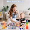Baby Toys 6-12 Months,Montessori Toys for 6-9-12 Month old,6-in-1 Sensory Toys Stacking Cups Building Blocks,Teething Pull String,Tissue Box Toys for Babies 6-9-12,18-24 Months,1-3 Year old Baby Gifts view 2
