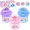 3 Pack Christmas Butter Slime Kit, Scented Axolotl Slime with Pink, Blue, Purple Axolotl Charms, Soft, Non-Sticky, Goodies Bag Toy for Christmas Party Favors view 1
