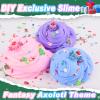 3 Pack Christmas Butter Slime Kit, Scented Axolotl Slime with Pink, Blue, Purple Axolotl Charms, Soft, Non-Sticky, Goodies Bag Toy for Christmas Party Favors view 3