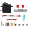RC Car Accessories Compatible with WPL C14 C24 1/16 RC Car Upgrade Parts Accessories 17G Metal Gear Servo and Steering Link Rod Servo Mount Set view 2