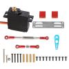 RC Car Accessories Compatible with WPL C14 C24 1/16 RC Car Upgrade Parts Accessories 17G Metal Gear Servo and Steering Link Rod Servo Mount Set view 3