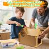 Cardboard Cutting Tools for Kids, 273 PCS Cardboard Construction Kit, Safe Kids Tool Set for Todder, Creative Toy for DIY Projects, STEM Educational Toys Birthday Gift for Boys and Girls Aged 4 5 6 view 2