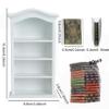Ssguopte Dollhouse Bookshelf with 30 Books Wooden Miniature Bookshelf 4 Floors Mini Bookshelf White view 3