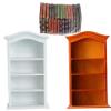 Ssguopte Dollhouse Bookshelf with 30 Books Wooden Miniature Bookshelf 4 Floors Mini Bookshelf White view 4