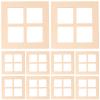 10Pcs Mini Wooden Window Frames for Dollhouse Decoration, 1:12 Scale Miniature Furniture Accessories, Wood Grid Window Ornaments for DIY Projects and Home Decor view 1