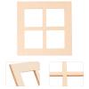 10Pcs Mini Wooden Window Frames for Dollhouse Decoration, 1:12 Scale Miniature Furniture Accessories, Wood Grid Window Ornaments for DIY Projects and Home Decor view 2