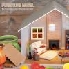 10Pcs Mini Wooden Window Frames for Dollhouse Decoration, 1:12 Scale Miniature Furniture Accessories, Wood Grid Window Ornaments for DIY Projects and Home Decor view 4