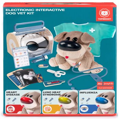 Interactive Dog Vet Set, Play Veterinarian Set for Kids, Birthday Gift for Boys Girl, Pretend Play Toy Doctor Vet Kit for Toddlers 3-5
