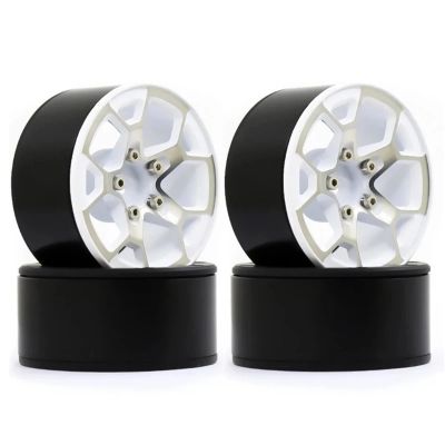 4pcs 140g/pcs Heavy Duty 1.9" Beadlock Wheel Rim Hub for 1/10 RC Crawler Car Axial SCX10 for Traxxas TRX4 RC4WD D90 for Redcat for Gen8 for MST(White)