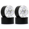 4pcs 140g/pcs Heavy Duty 1.9" Beadlock Wheel Rim Hub for 1/10 RC Crawler Car Axial SCX10 for Traxxas TRX4 RC4WD D90 for Redcat for Gen8 for MST(White) view 1