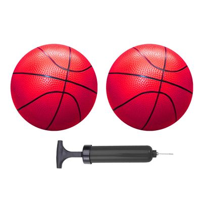 ABAJI Mini Basketballs Red 2 Pack 5" Set with Pump Needle Durable Material for Mini Hoop 3+ YearsToddlers Kids Teenagers for Pool Indoors Outdoors