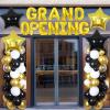 JOYMEMO Grand Opening Decorations Black and Gold - Balloon Arch Garland Kit with Grand Opening Banner, Star Balloons for New Business Store Shop Restaurant Celebration Party Supplies view 1