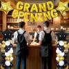 JOYMEMO Grand Opening Decorations Black and Gold - Balloon Arch Garland Kit with Grand Opening Banner, Star Balloons for New Business Store Shop Restaurant Celebration Party Supplies view 3