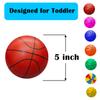 ABAJI Mini 3 Pack 5 inch Toy Basketballs Ball Pump Needle Rubber Material Mini Hoop Toddlers Kids Teenagers Swimming Pool Indoors Outdoors view 3