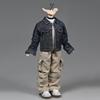 1/12 Scale Figure Clothes Denim Jacket Workwear Pants Cargo Pants Clothing Model Accessory for 6-inches Action Figure Body Doll, Action Figure Navy Denim Coat Clothing Costume Outfit (Pants) view 1