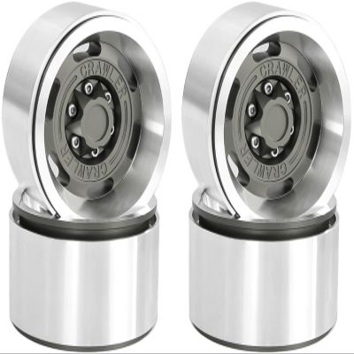 1.9 Metal Beadlock Wheels for 1/10 RC Crawler/Trail Truck, Compatible with Axial SCX10/Capra/TRX-4, CNC-Machined Alloy Rims Heavy-Duty Off-Road Performance Titanium