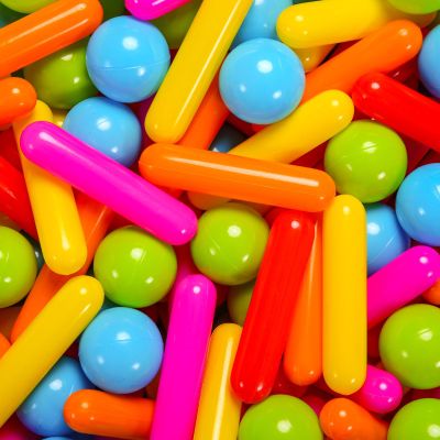 Heopeis Ball Pit Balls and Strips for Ball Pits, 120pcs Cute Plastic Star Toy Balls for Kids, Baby Toddler 1-3 Birthday, Bounce House, Play Tent, Baby Pool Water Toys, Party (Rainbow)