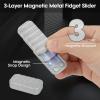JUDIXY Magnetic Fidget Slider 3 Layer, Fidget Toys Adults for Stress Relief ADHD Anxiety with Click Sound, Portable Desk Fidget Gadget, Gifts for Boyfriend Husband Father (Matte Grey) view 2