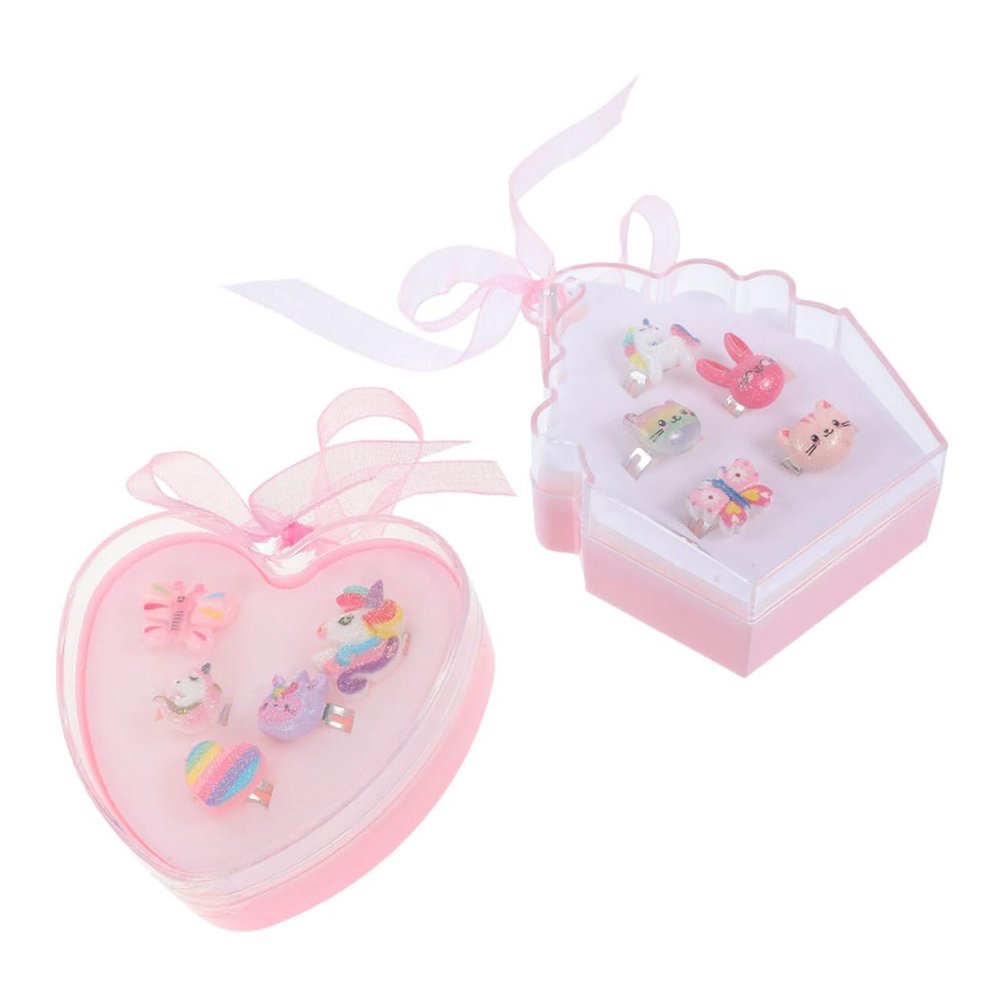 JOINPAYA 2sets Cute Adjustable Boys and Girls Girls Cartoon Jewelry Box Fun Designs for Birthdays and Celebrations Travel Friendly and Comfortable Fit