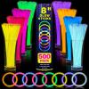 YixangDD 500 PCS Ultra Bright Glow Sticks, 8 Inch Glow Sticks Bulk Party Pack, Light Up Sticks for Glow Bracelets, Necklaces, Concerts, Christmas, Party Supplies with 500 Connectors view 1
