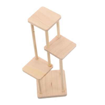 12 Scale Miniature Flower Stand Dollhouse Plant Rack Wooden Shelf Holder for Home Decor