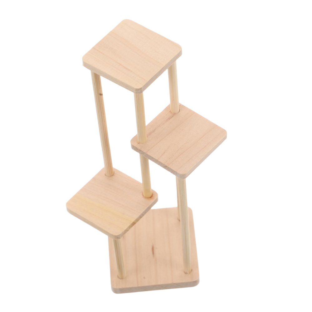 12 Scale Miniature Flower Stand Dollhouse Plant Rack Wooden Shelf Holder for Home Decor