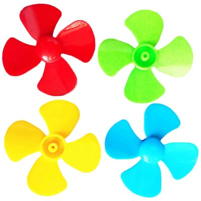 10PCS 60MM 4-Blade Propeller Fan Blade Fit 2MM Shaft Motor for Model Making Wind Car Small Fan Underwater Robot DIY Helicopter(Red)