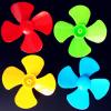 10PCS 60MM 4-Blade Propeller Fan Blade Fit 2MM Shaft Motor for Model Making Wind Car Small Fan Underwater Robot DIY Helicopter(Red) view 2