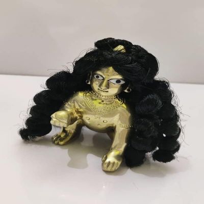 Laddu Gopal Hair, Hair for Bal Gopal, Hair Wig | Kanha ji Hair Shining Orignal Look Fancy Bal size no 4 pack of 4 peace_bg