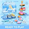 Amplov 43-Piece Princess Tea Set Playset for Kids Pretend Play Kitchen Toy with Teapot, Desserts & Carrying Case | Toddler Tea Party Toys, Imaginative Role Play, Birthday Gift for Girls Ages 3-8 view 2