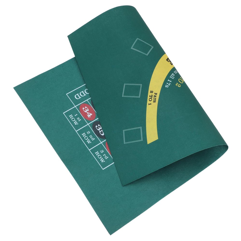 OKUMEYR Double Sided Poker Game Tablecloth Card Game Mat Felt Surface Foldable Tabletop Rug for Home Parties and Poker