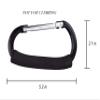 3PCS Stroller Hooks, 5.2'' Large Carabiner Clip - Carabiner Large, Baby Stroller Hooks for Hanging Bags, Stroller Accessories(Black) view 2
