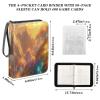 Mountain Landscape with Trees Glowing Cards Binder 4 Pocket Fits 400 Cards with 50 Removable Sleevesves, Trading Card Collector Zipper Album Holder Portable Card Games Display Storage Cases view 2