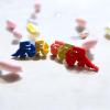 Easter 3D Printed t-rex and Baby t-rex Articulated Dinosaur 2 Pack, Easter Basket Stuffer (Yellow and Blue) view 3