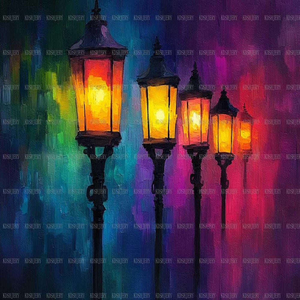 Challenging 1000 Piece Jigsaw Puzzle Oil Painting Street Lamp Jigsaw Puzzles for Adults Children The Young Jigsaw Puzzles for Adult Puzzle Game 1000 Piece Toys Gift