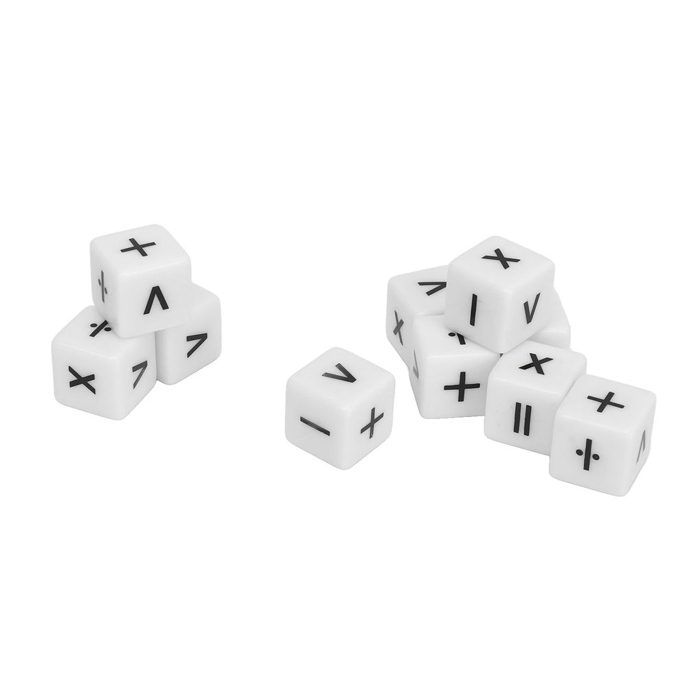 20pcs Teaching Dice Set Math Dice Mathematical Dices Math Teaching Classroom Suplies White