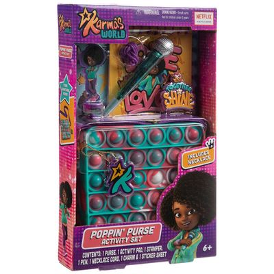Hobby Lobby Karma's World Poppin' Purse Activity Set, Netflix Series, with Microphone Pen, Necklace, Activity Pad and Stickers, Ages 6+