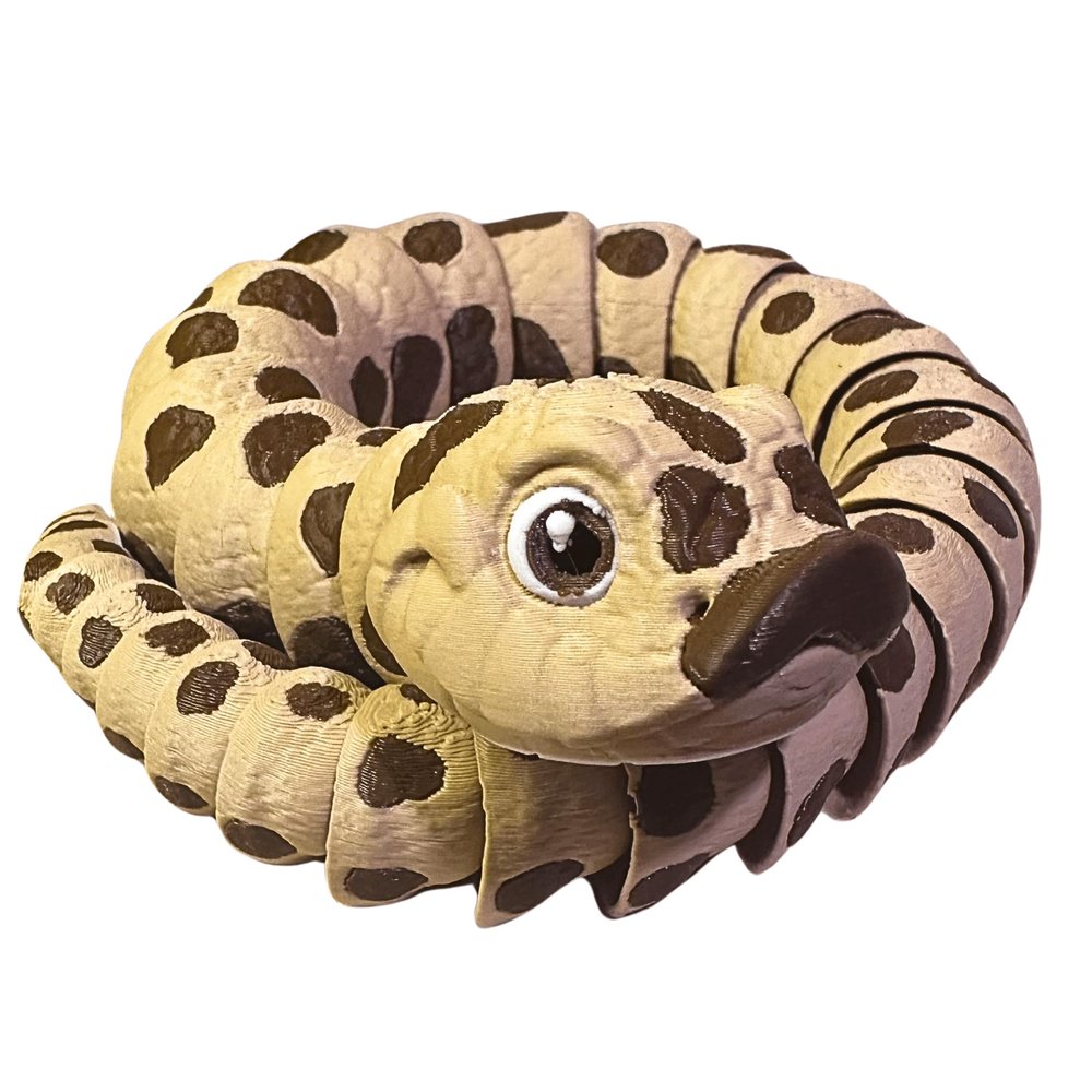 3D Printed Snake - Western Hognose Snake - Articulating 3D Printed Snake Gift - 20" Long