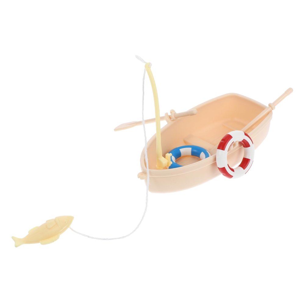 YARNOW 1set Miniature Boat Fish Tank Micro Landscape Decoration Desktop Mini Landscape Small Toy Boat Modern Rustic Sailing Model Swimming Ring