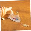 YARNOW 1set Miniature Boat Fish Tank Micro Landscape Decoration Desktop Mini Landscape Small Toy Boat Modern Rustic Sailing Model Swimming Ring view 4
