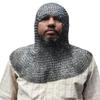 9mm ID Flat Riveted Chainmail Rings 18 Gauge Coif Head Hood, Large Size, Durable Medieval Armor, Natural Oil Coated view 1