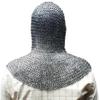 9mm ID Flat Riveted Chainmail Rings 18 Gauge Coif Head Hood, Large Size, Durable Medieval Armor, Natural Oil Coated view 2