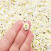 White Polymer Clay Smiling Flower Sprinkles, Fimo Fake Sprinkles, Resin Embellishments, Decoden Funfetti Jimmies, Easter Craft Sprinkles (30 gram bag) view 1