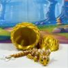 3D Printed Articulated Baby Dragon, 6" Pink and White Cherry Blossom Baby Dragon, Fidget ADHD Toy BD004-GOLD view 3
