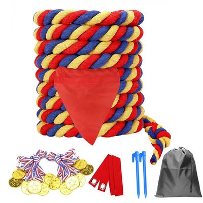 60 Feet Tug of War Rope for Kids and Adults, Outdoor Games Summer Outdoors Yard Backyard Camping Lawn Game for Field Day Family Reunion Birthday Party Team Building Activities Carnival Games-Colours