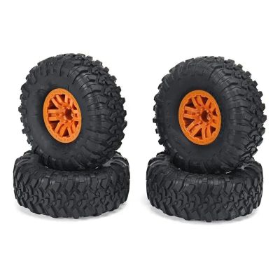 RC Car Repair Kit for HB Toys for ZP1001 1/10 4Pcs Replacement RC Car Tires Wheels Rims RC Vehicles Spare Parts Upgrade Decoration RC Car Accessories(Orange)