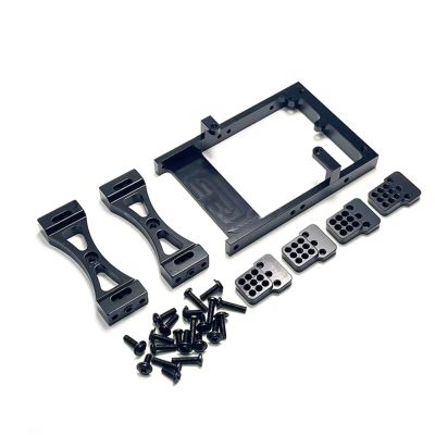 RC Upgrade Accessories for WPL for C14 C24 B14 B24 1/16 Metal Servo Mount Bracket Beam Crossbeam Shock Mount RC Car Kit(Black)